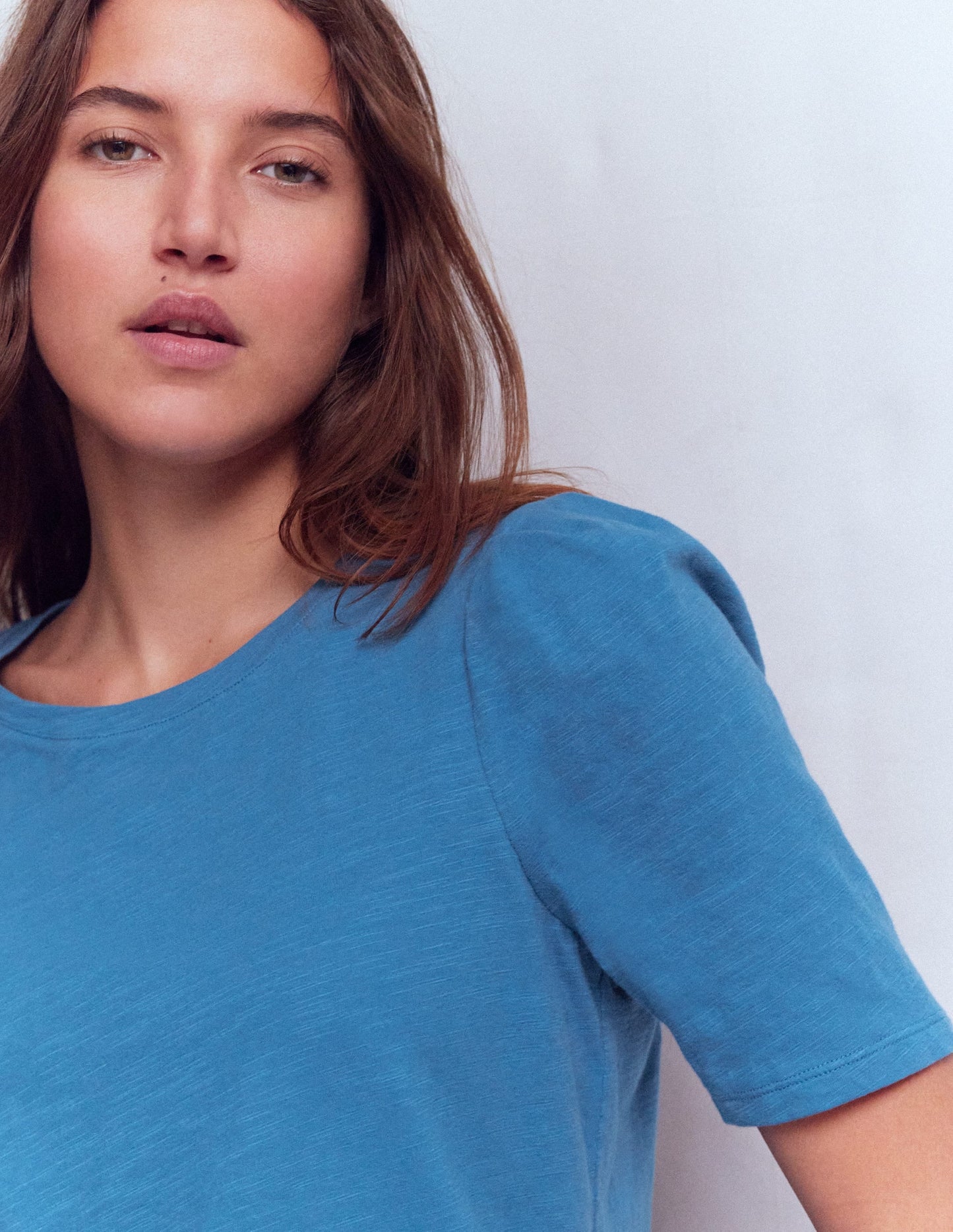 Sophie Puff Sleeve T-shirt-Marine Blue
