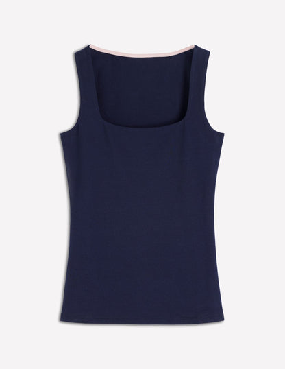 Brooke Double Layer Tank-Navy