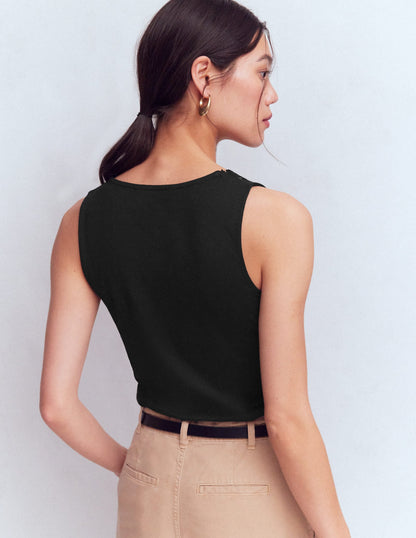 Supersoft V Neck Trim Vest-Black Beauty