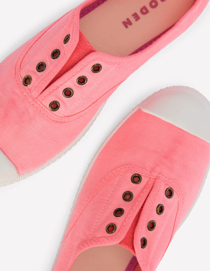 Laceless Canvas Plimsoll-Spring Blossom Pink