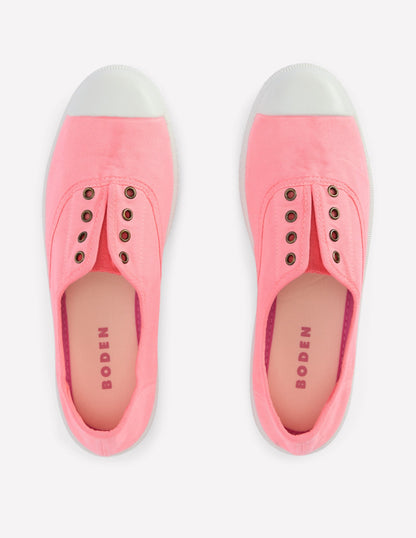 Laceless Canvas Plimsoll-Spring Blossom Pink
