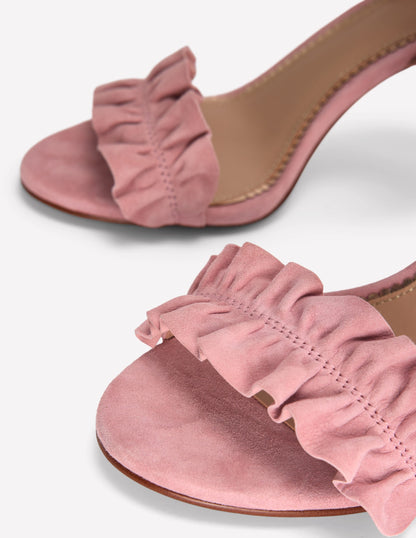 Pleat Detail Heeled Sandal-Almond Pink