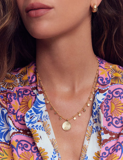 Short Bead Strand Necklace-Gold