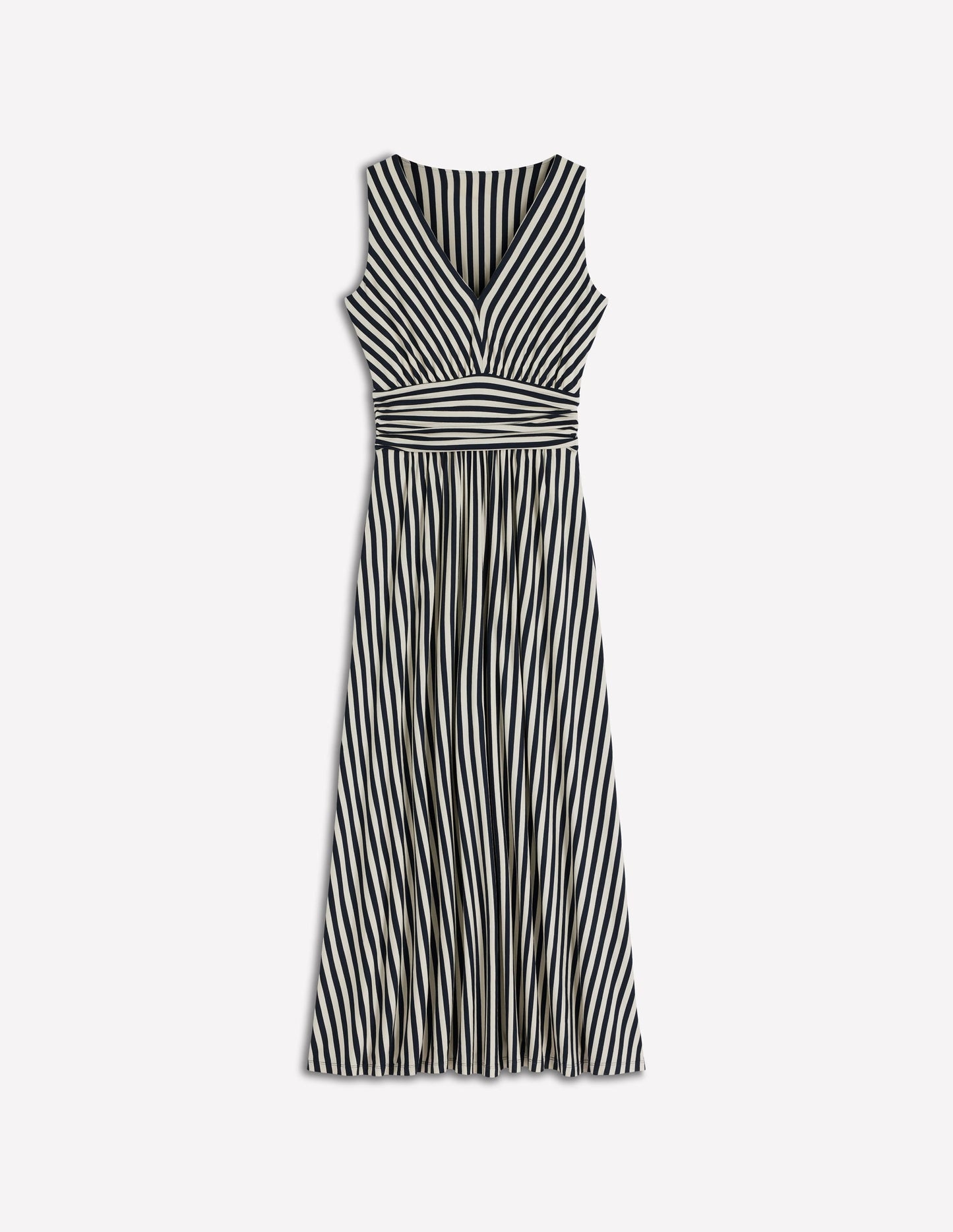 Elodie Jersey Maxi Dress-Navy and Ivory Stripe