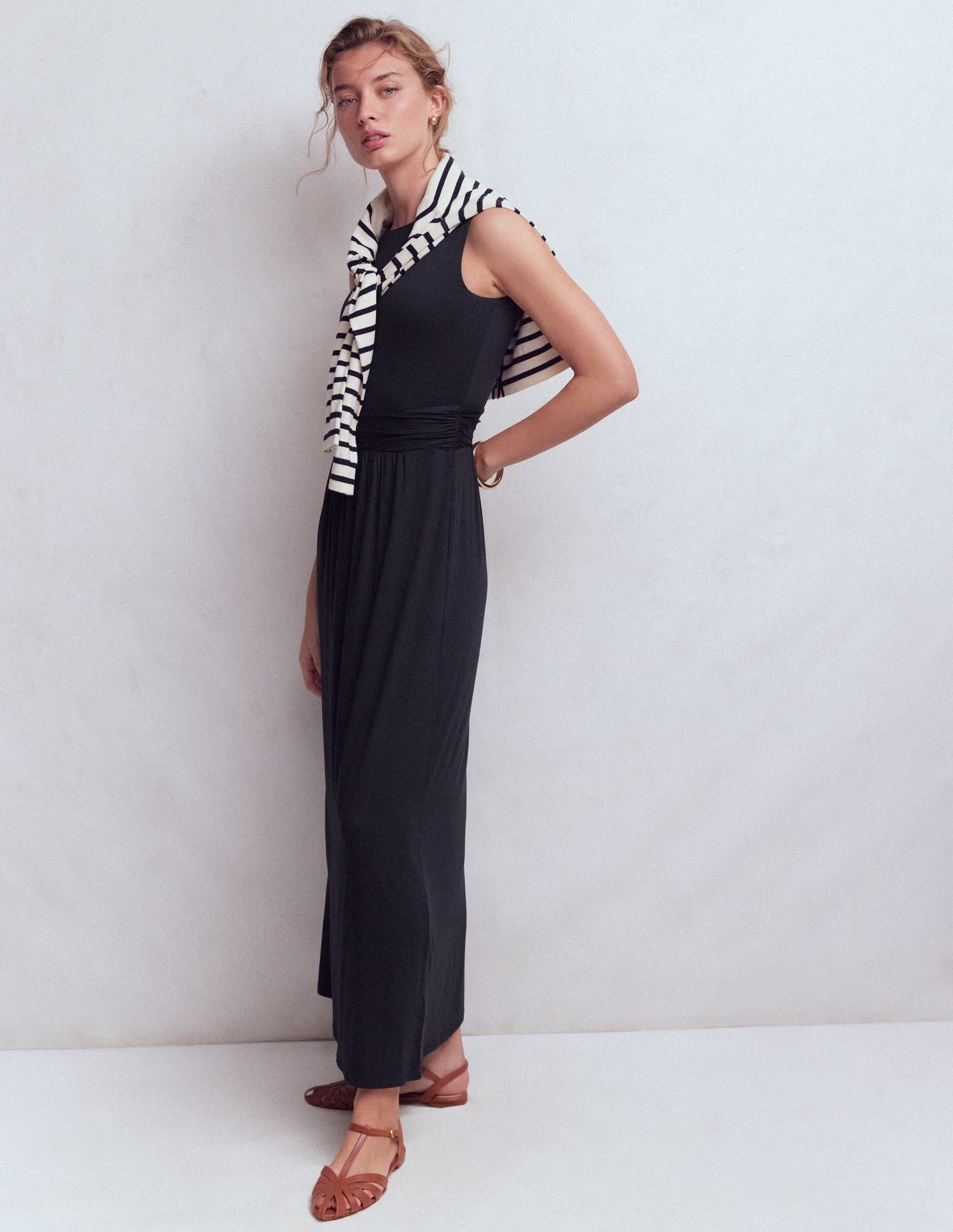 Antonia Jersey Maxi Dress-Navy