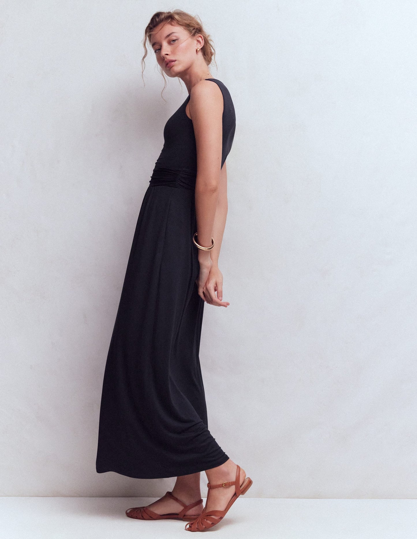 Antonia Jersey Maxi Dress-Navy