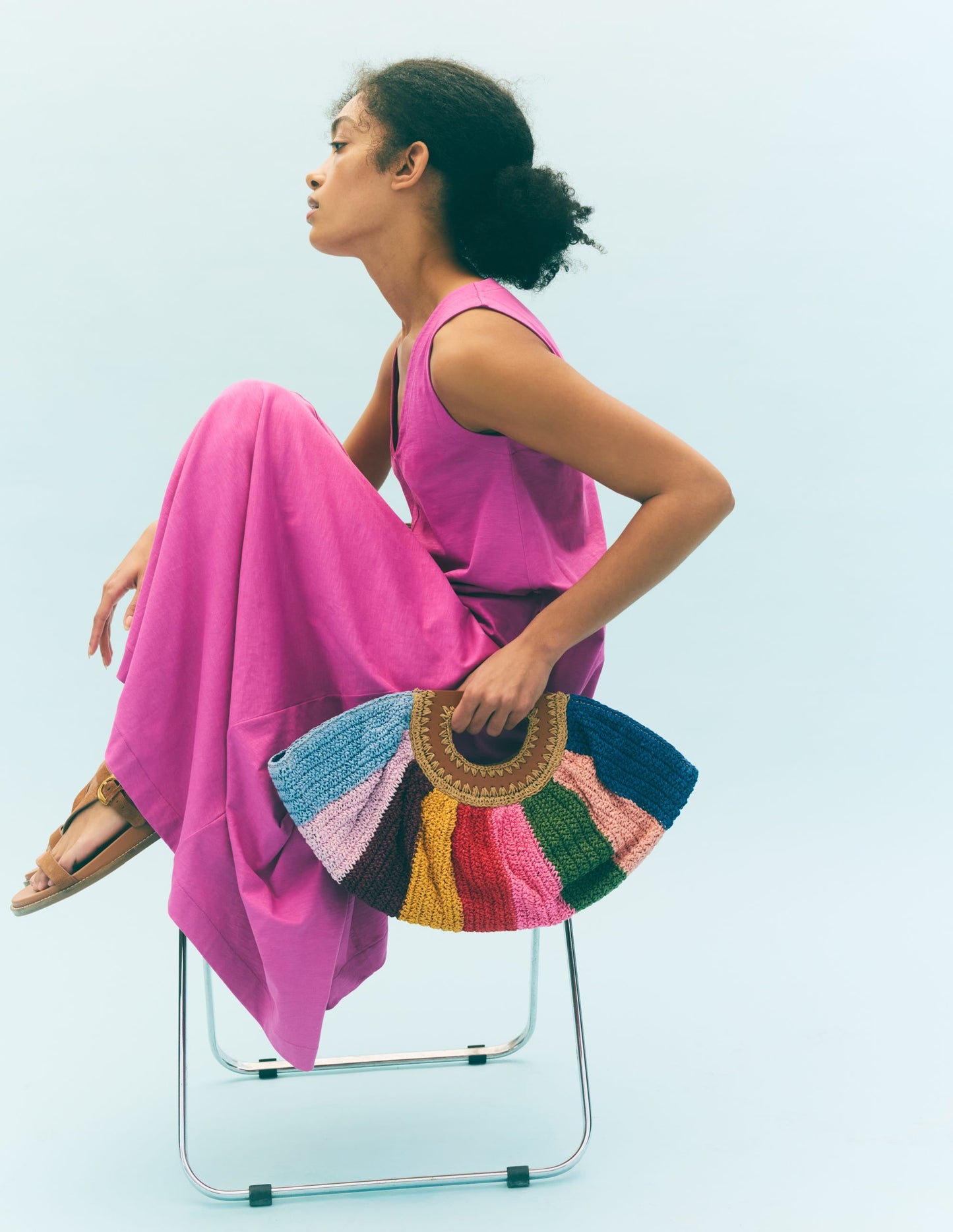 Mia V-neck Jersey Midi Dress-Passion Flower