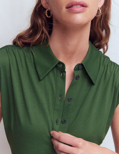 Honor Short Jersey Shirt Dress-Broad Bean