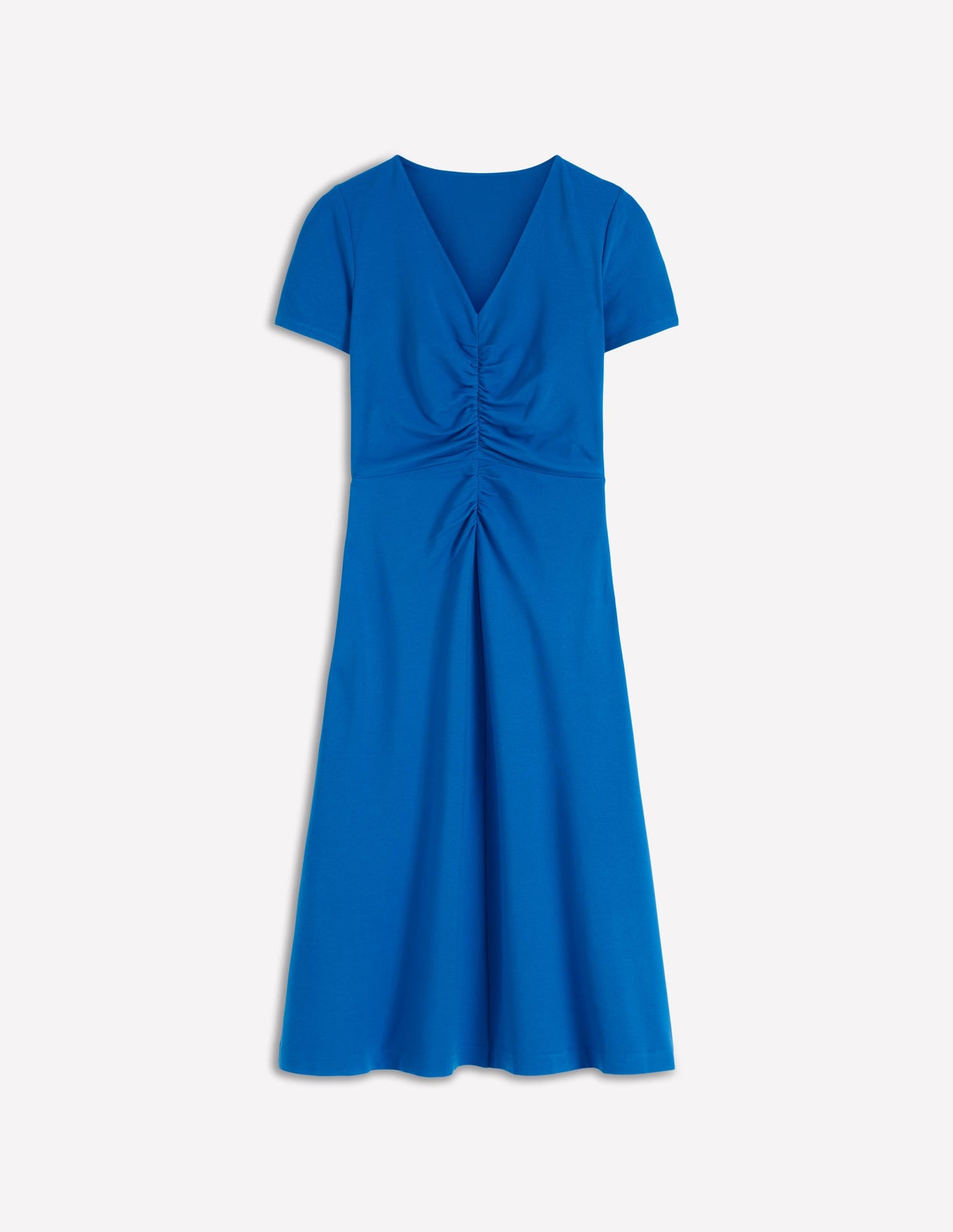 Una Ruched Front Ponte Dress-Kingfisher Blue