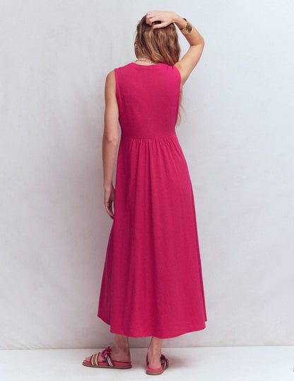 Notch Neck Jersey Maxi Dress-Granita