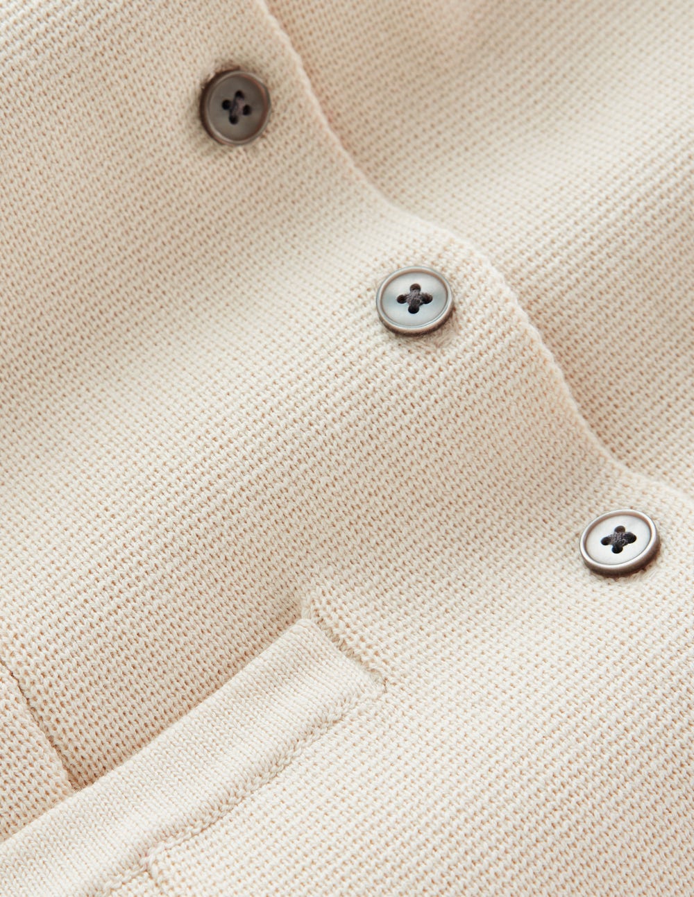 Short Sleeve Knitted Jacket-Ivory