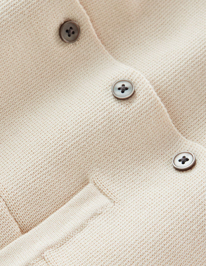 Short Sleeve Knitted Jacket-Ivory