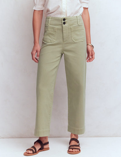 Primrose Cropped Pants-Soft Green