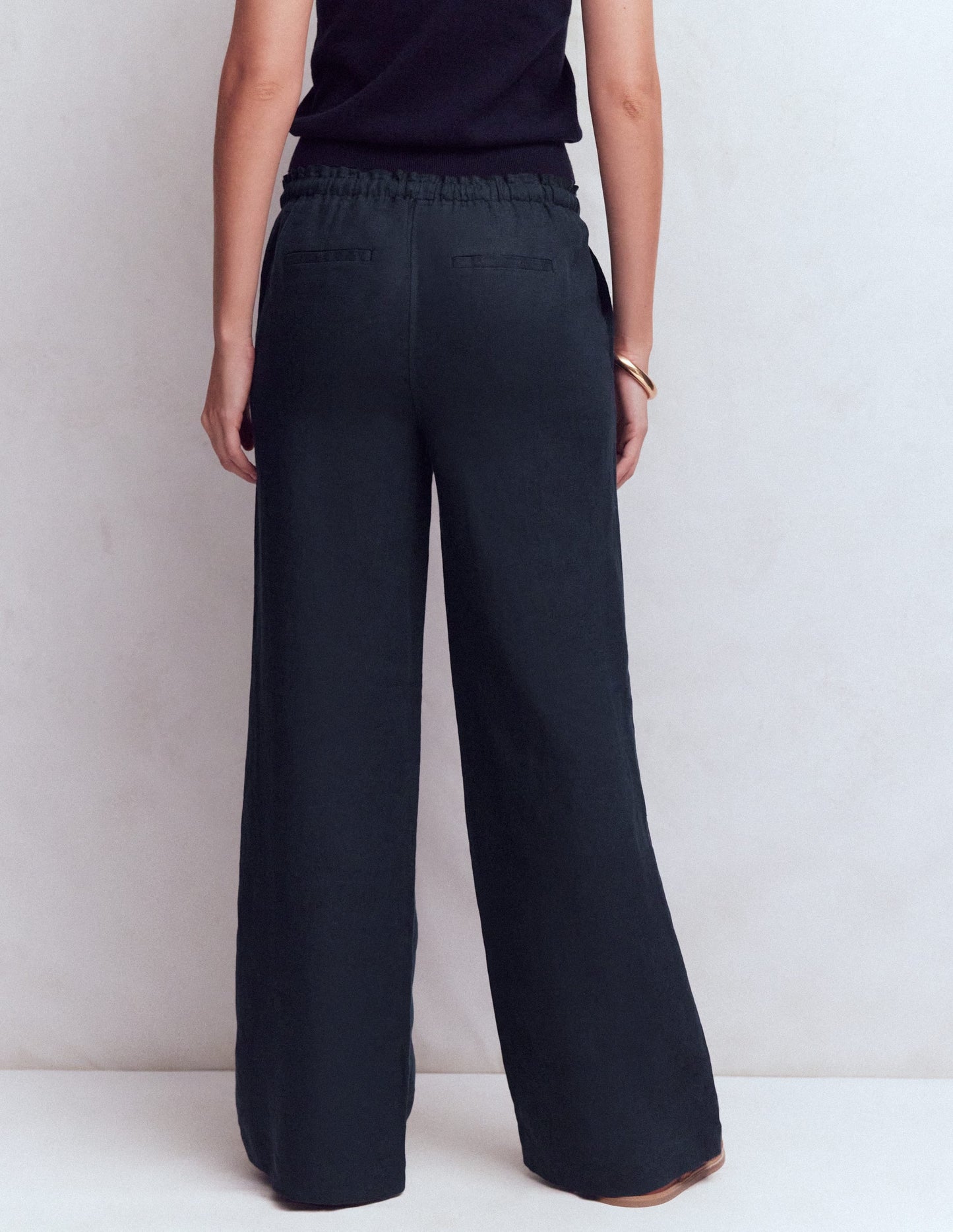 Islington Linen Pants-Navy