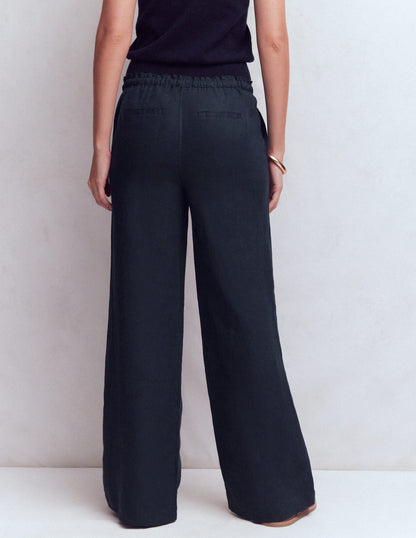 Islington Linen Pants-Navy