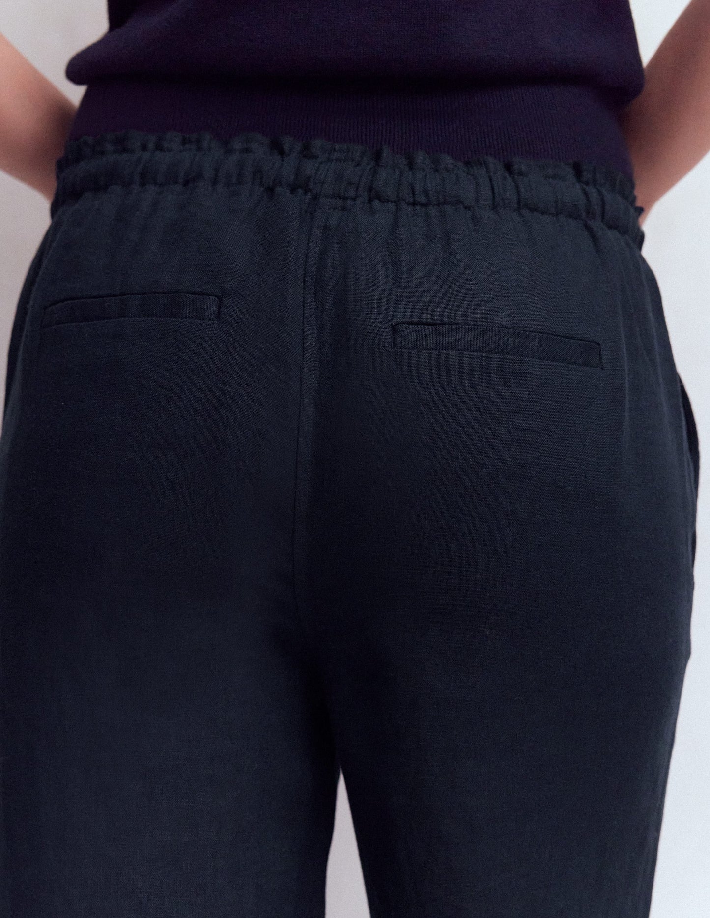 Islington Linen Pants-Navy