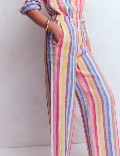 Belgravia Linen Pants-Multi Stripe