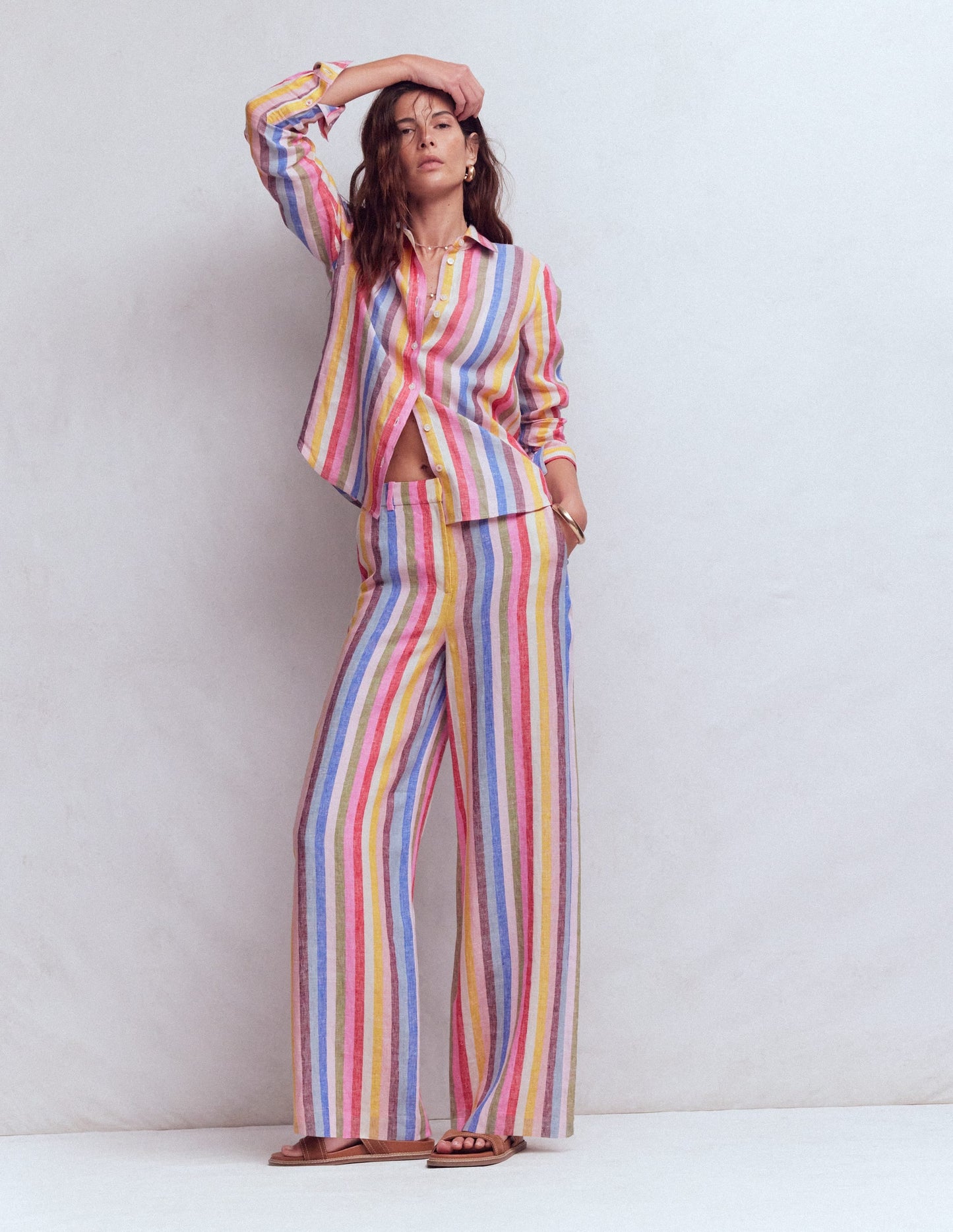 Belgravia Linen Pants-Multi Stripe