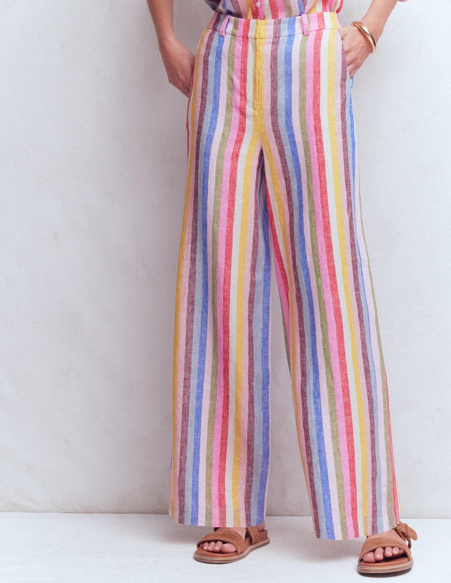Belgravia Linen Pants-Multi Stripe