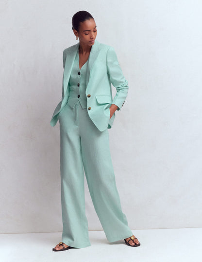Belgravia Linen Pants-Spearmint