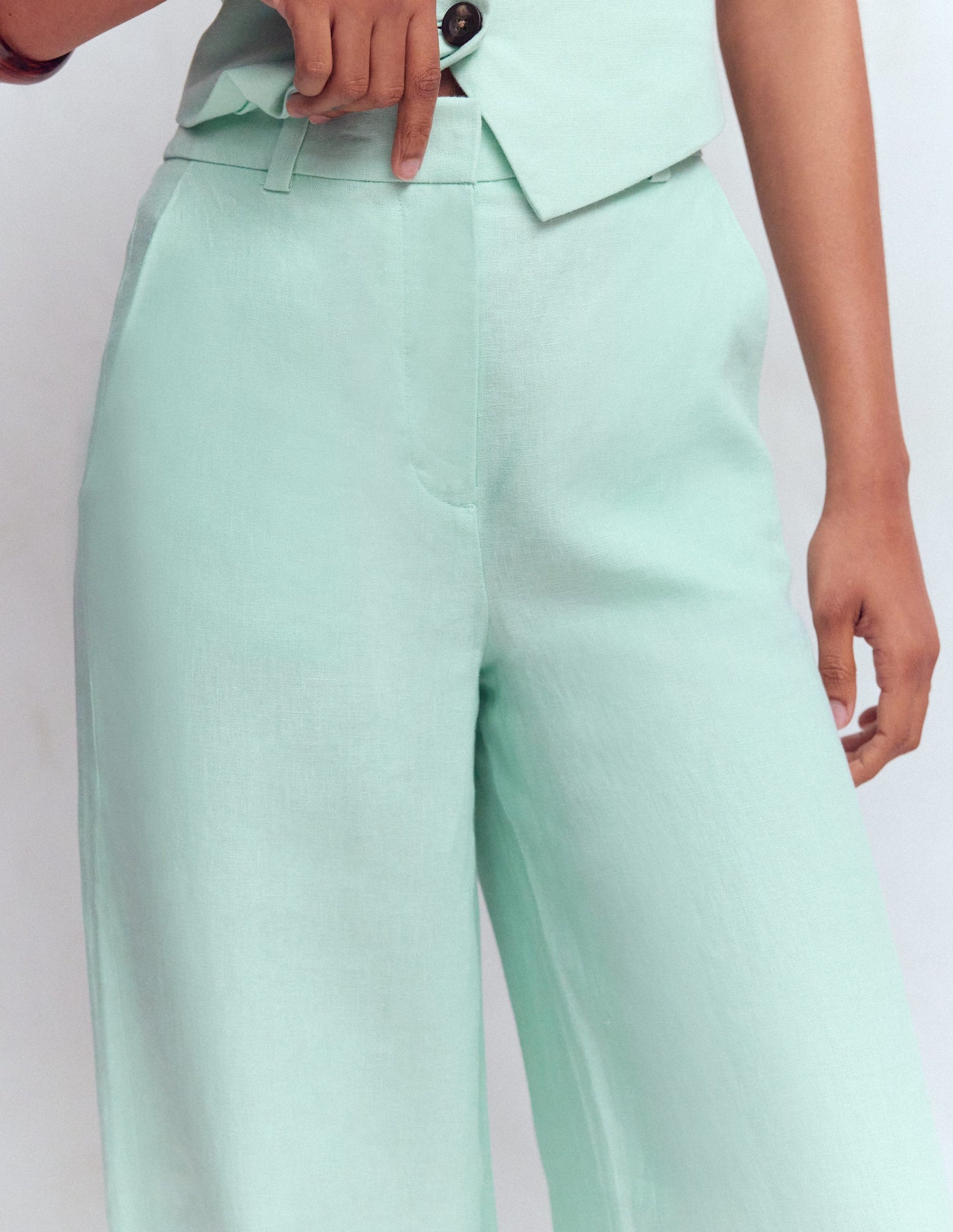 Belgravia Linen Pants-Spearmint