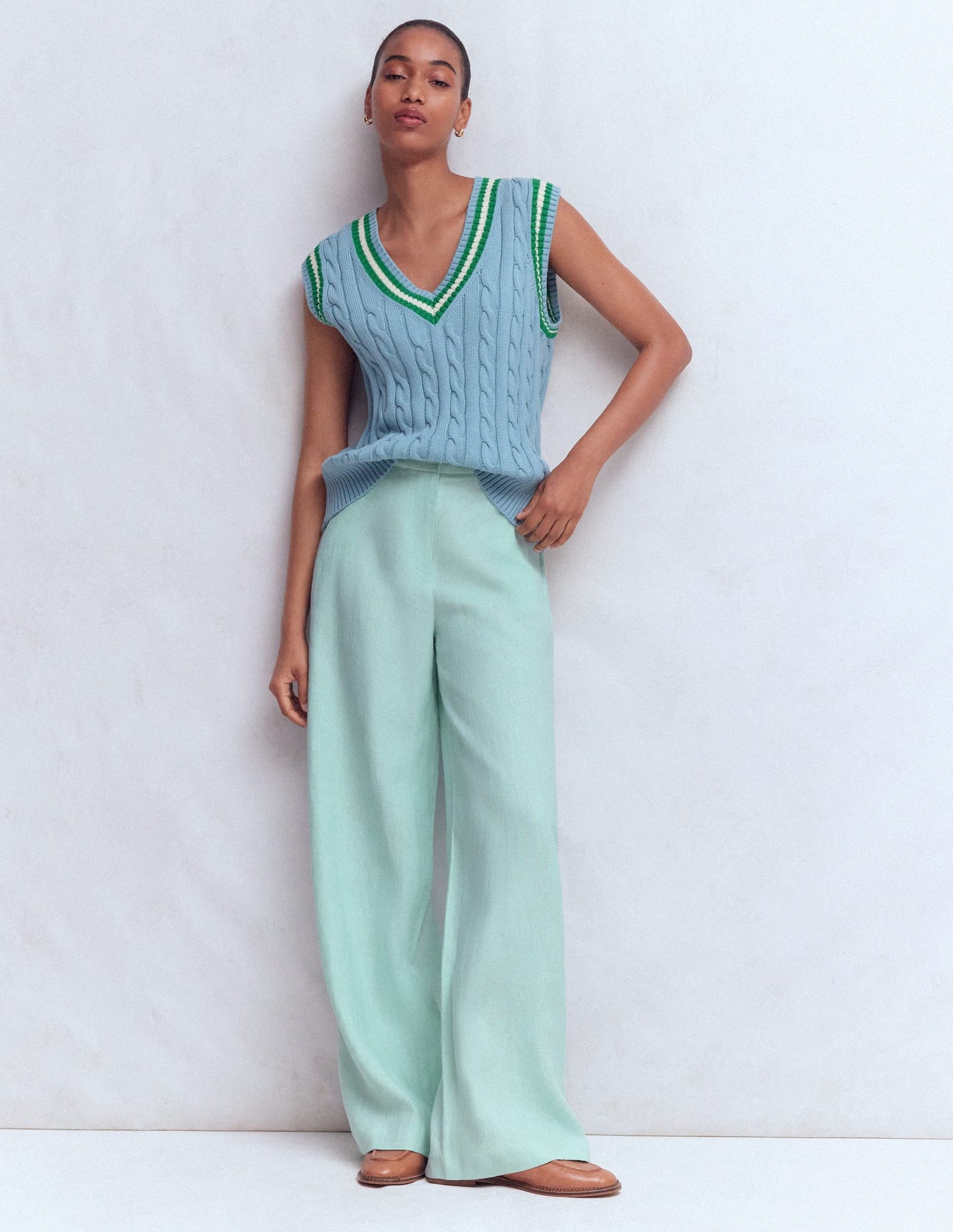 Belgravia Linen Pants-Spearmint