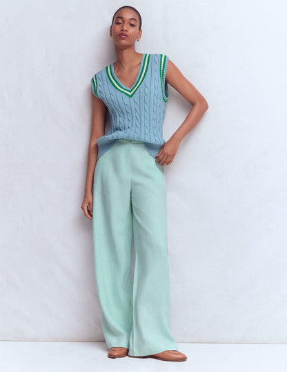 Belgravia Linen Pants-Spearmint