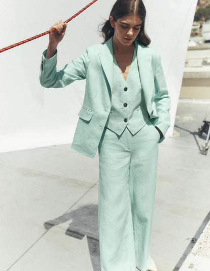 Belgravia Linen Pants-Spearmint