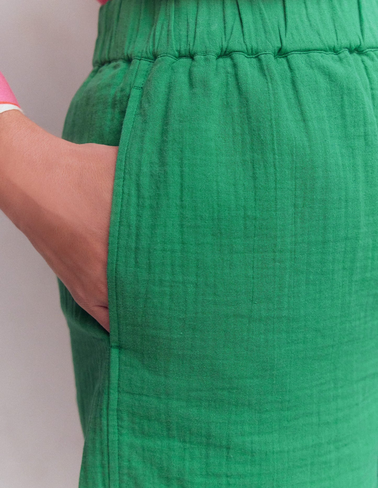 Pull On Double Cloth Shorts-Shamrock Green