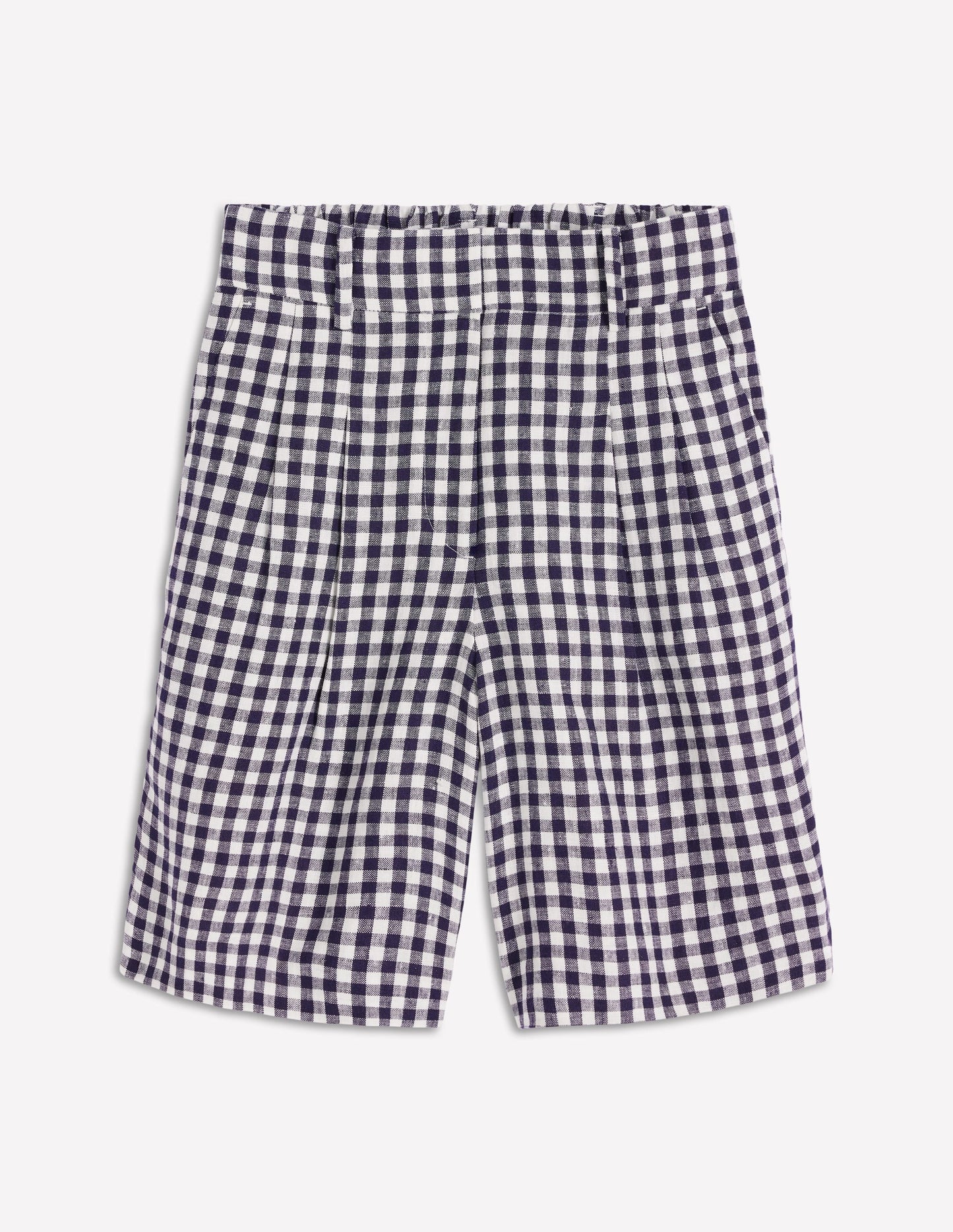 Kensington Linen Shorts-Navy Gingham