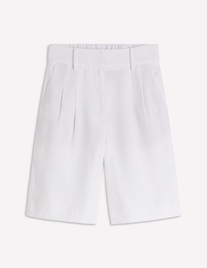 Kensington Linen Shorts-White