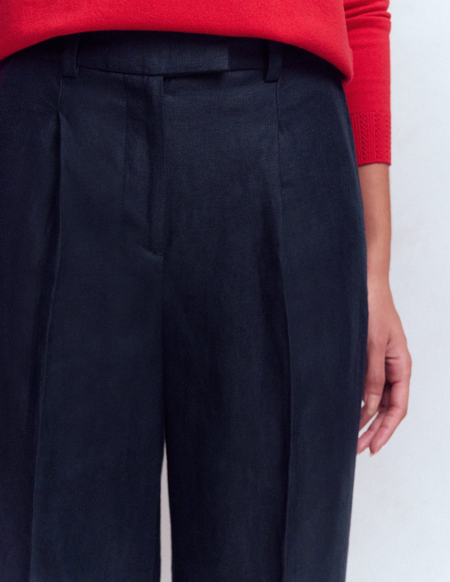 Chiswick Crop Linen Pants-Navy