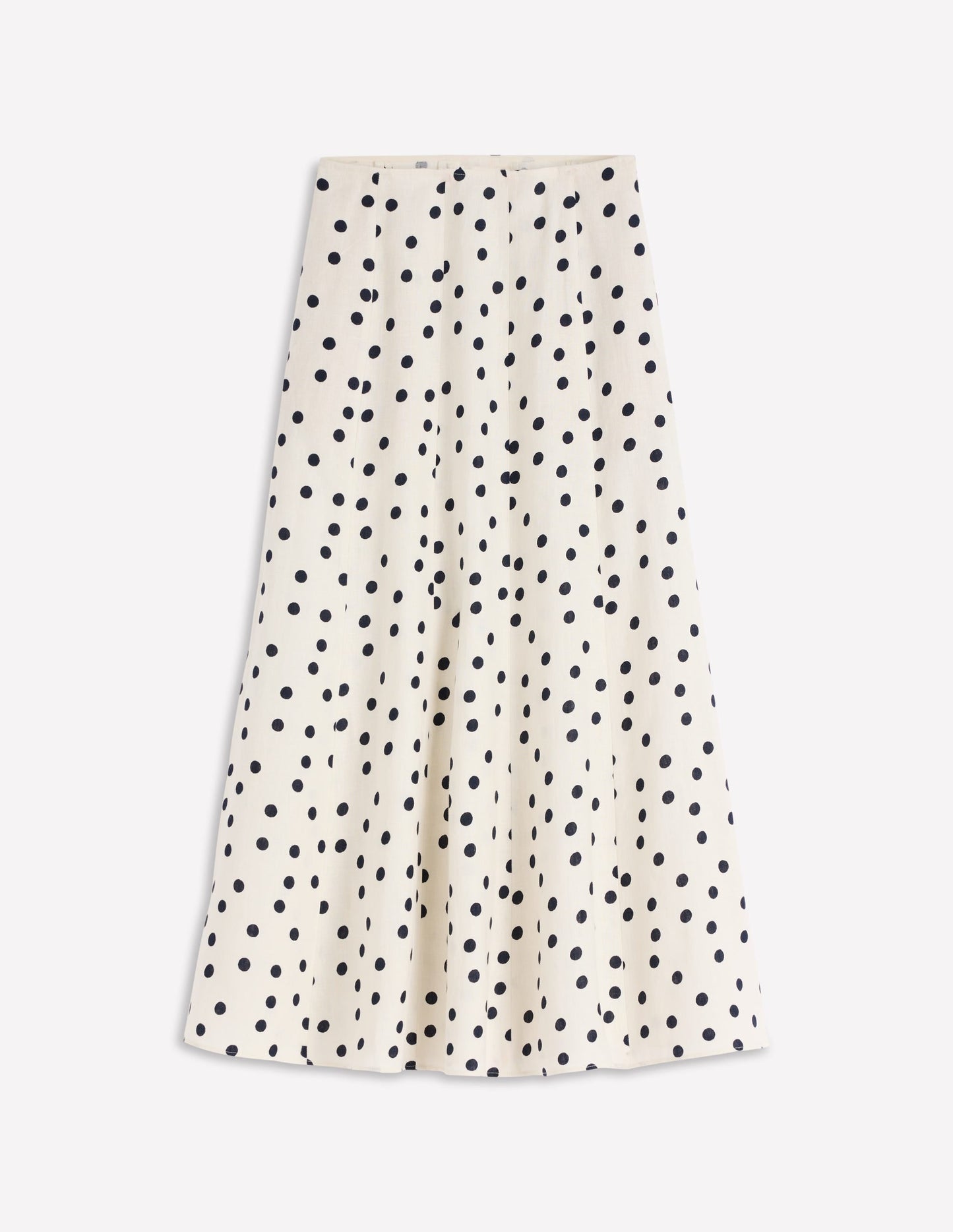 Miriam Linen Maxi Skirt-Ivory, Painted Dot