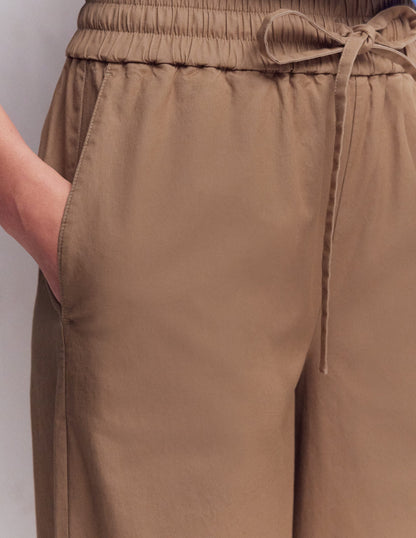 Greenwich Tie Waist Pants-Cappuccino