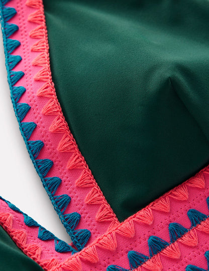 Porto V-neck Bikini Top-Mangrove, Embroidery