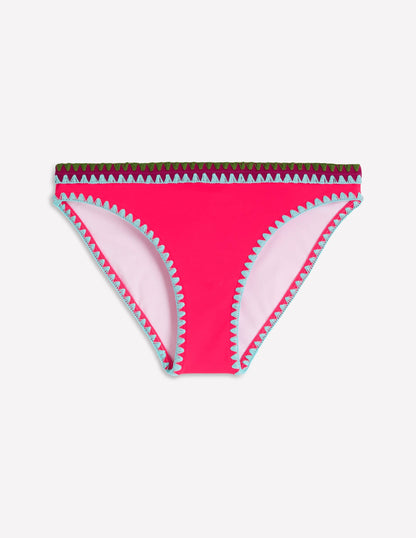 Porto Bikini Bottoms-Rosy, Embroidery