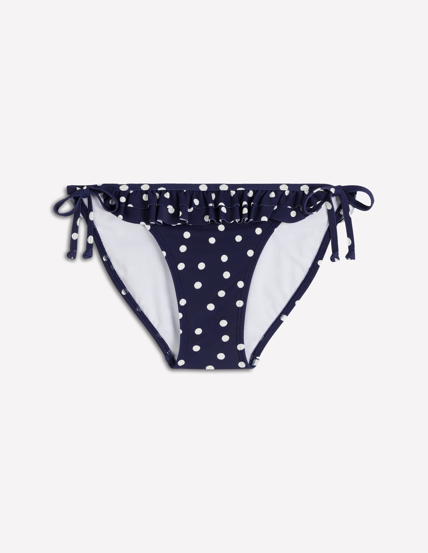 Ruffle Bikini Bottoms-French Navy, Painted Dot
