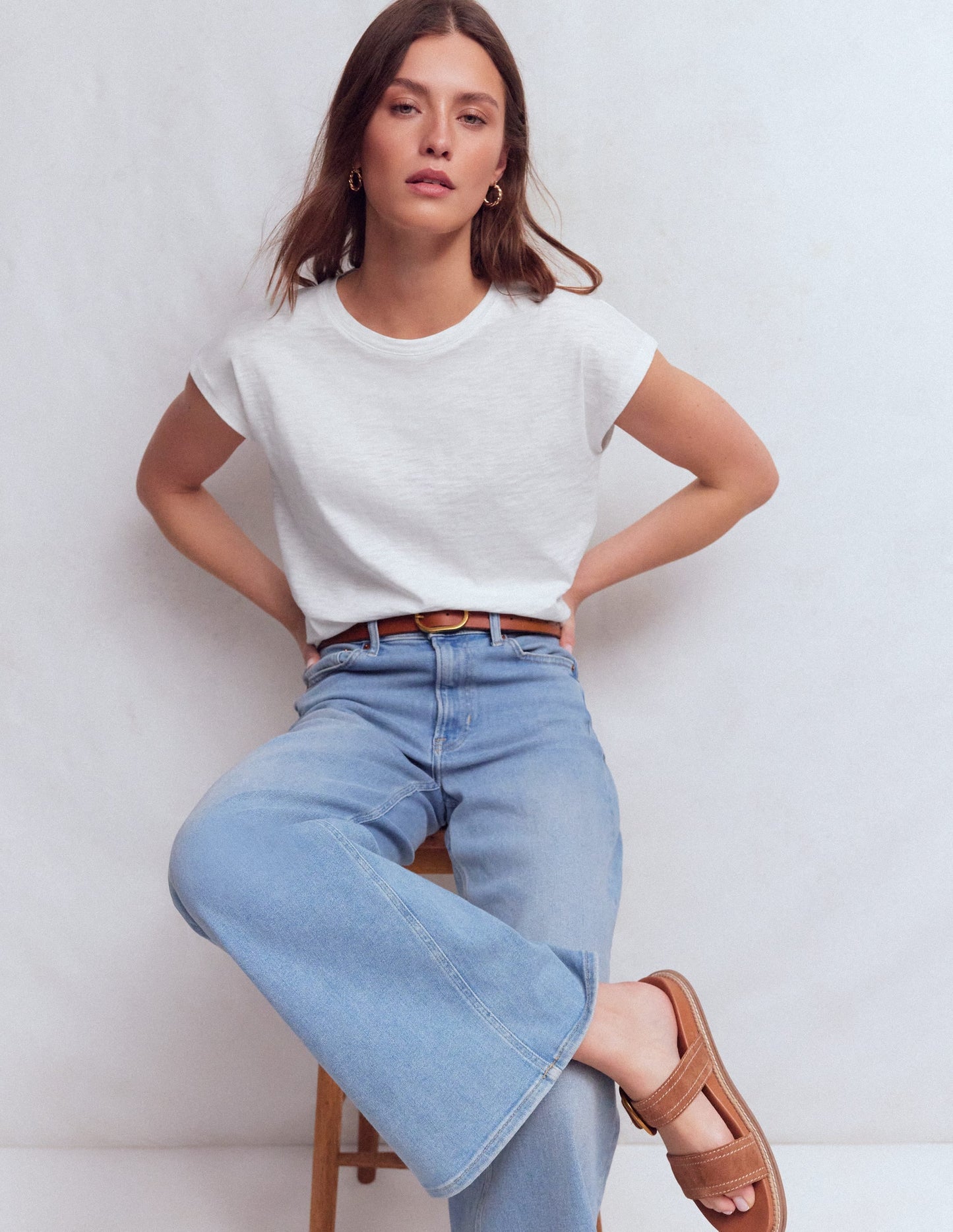 Louisa Slub T-Shirt-White