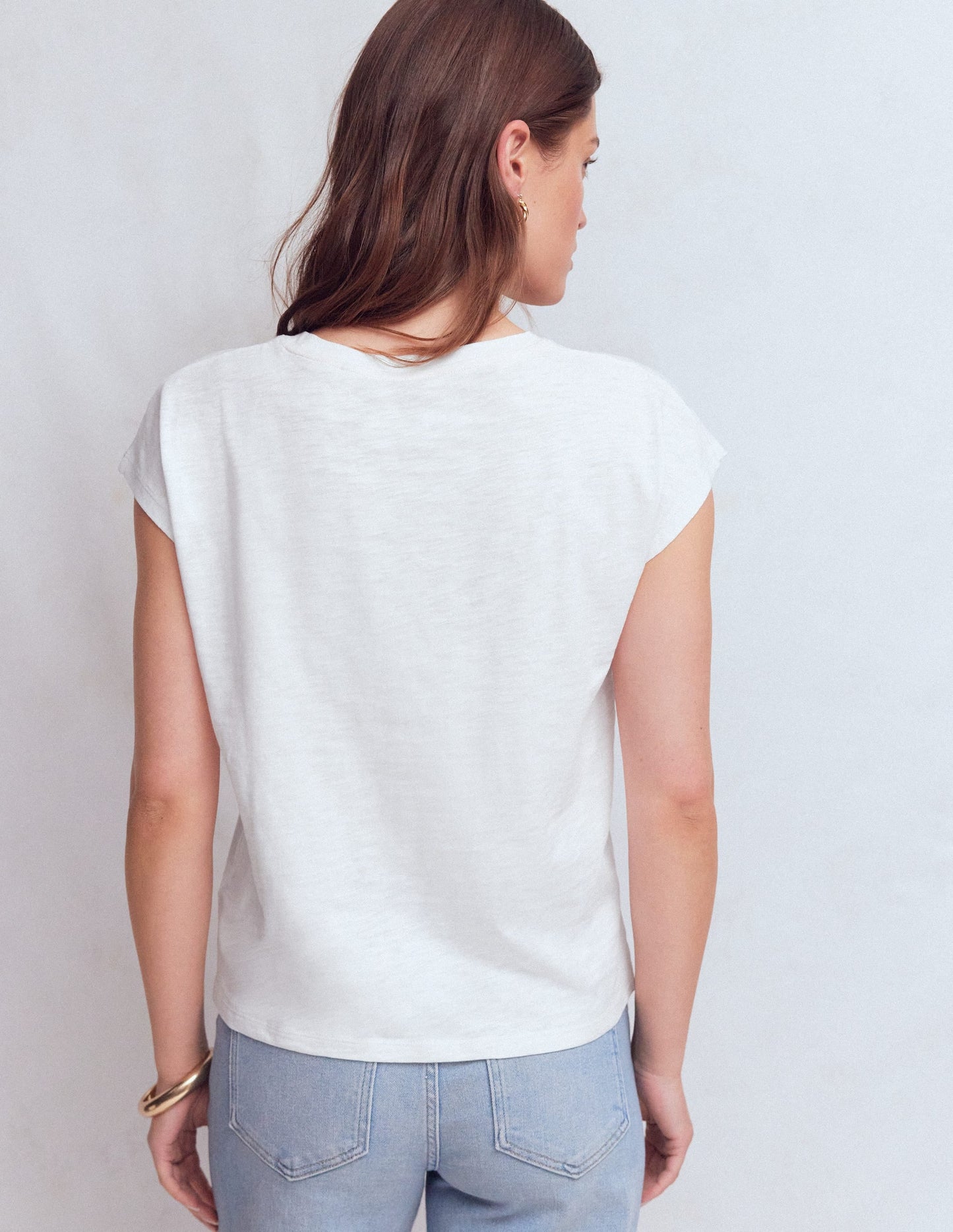 Louisa Slub T-Shirt-White