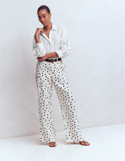 Puff Sleeve Oxford Shirt-White