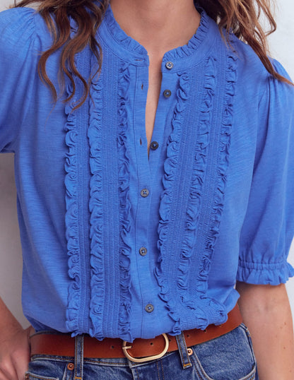 Eda Ruffle Front Shirt-Regatta