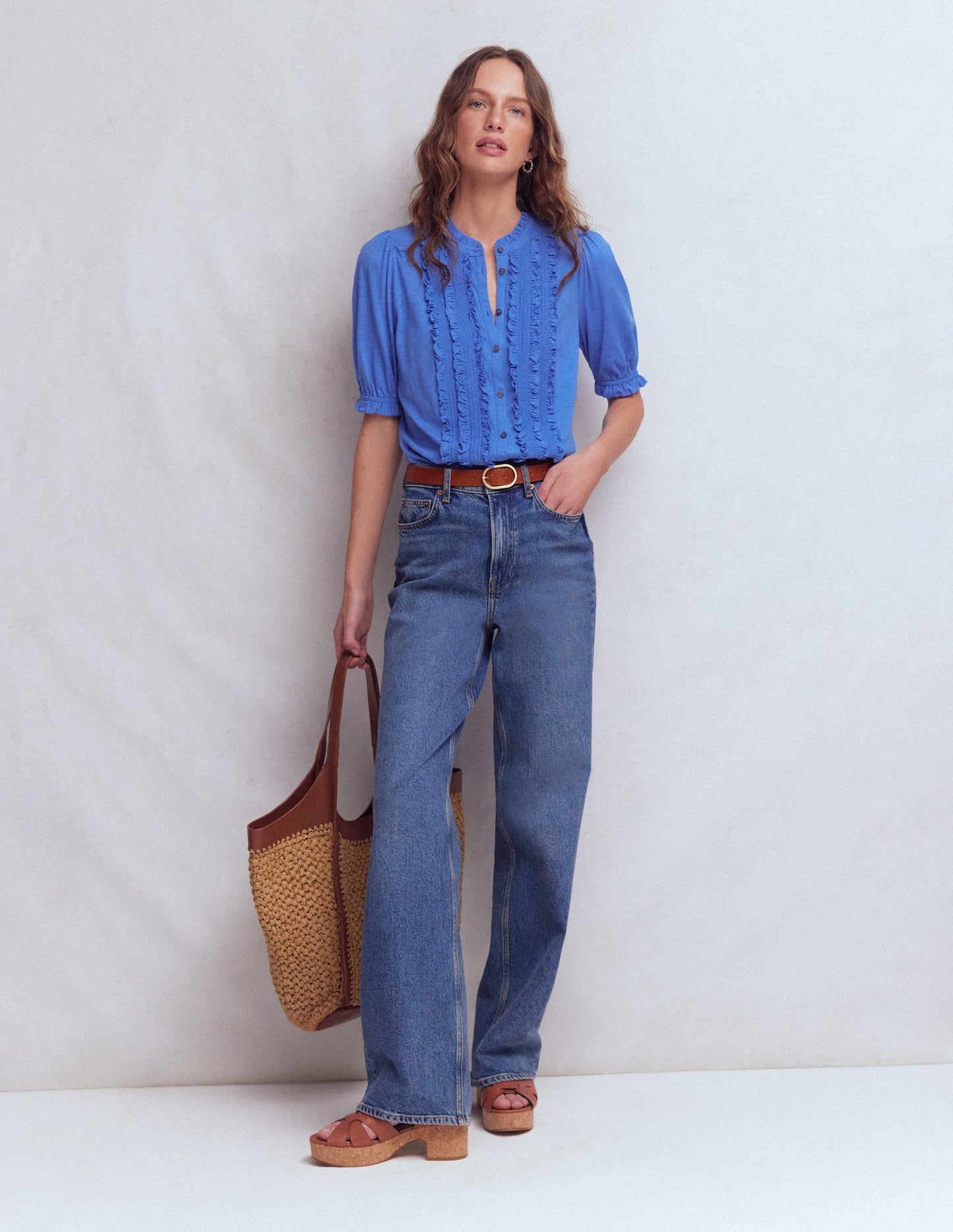 Eda Ruffle Front Shirt-Regatta