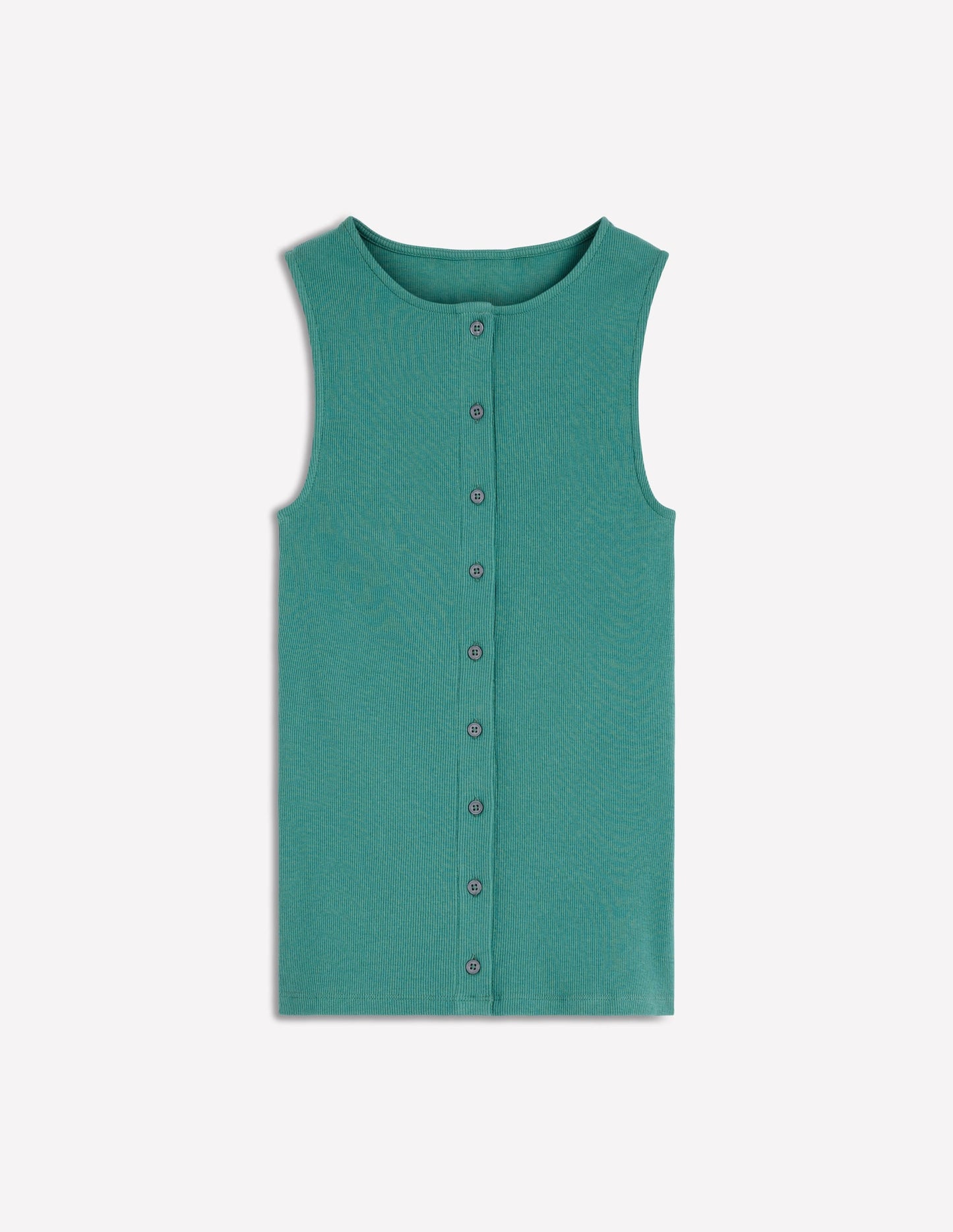 Evie Button Through Rib Vest-Deep Sea