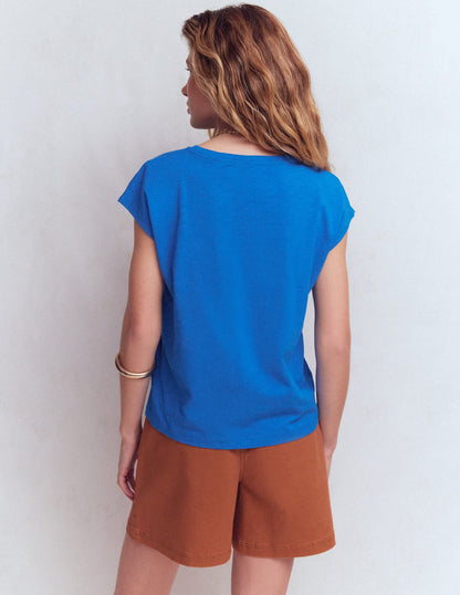 Willow Broderie T-shirt-Directoire Blue