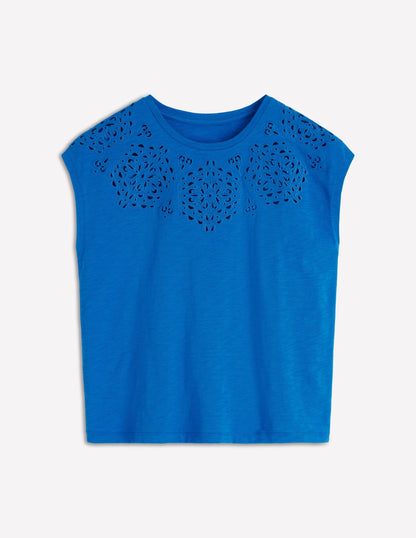 Willow Broderie T-shirt-Directoire Blue