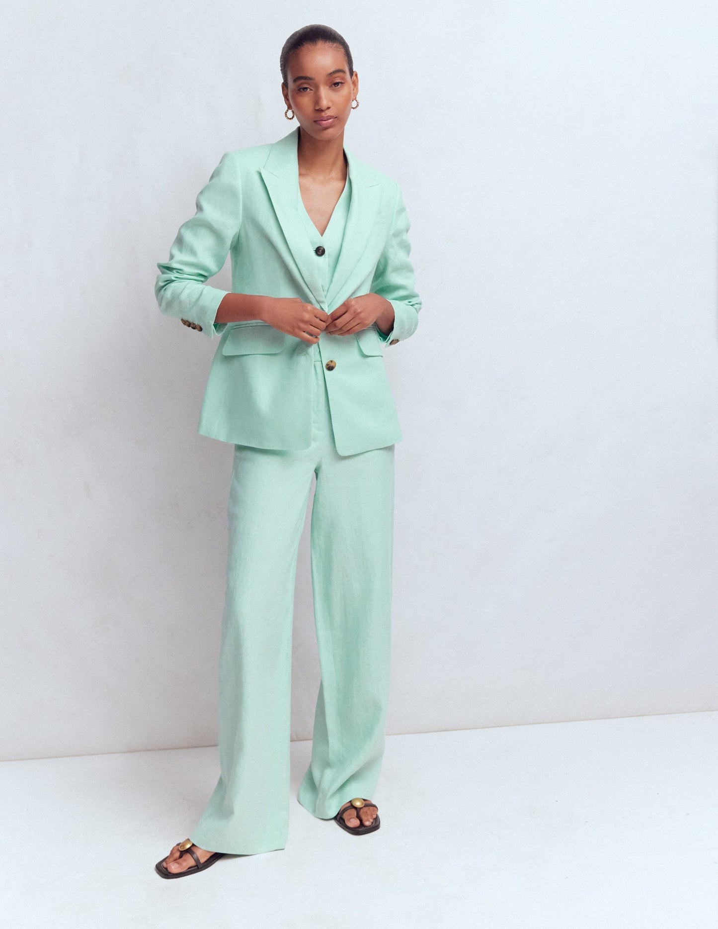 Stamford Linen Blazer-Spearmint
