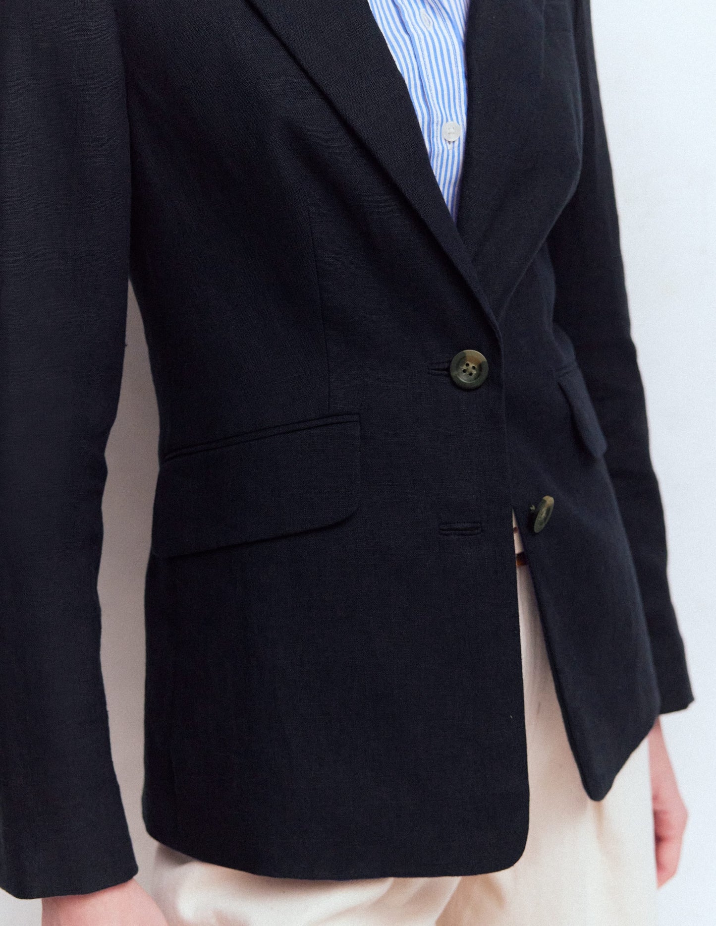 Stamford Linen Blazer-Navy