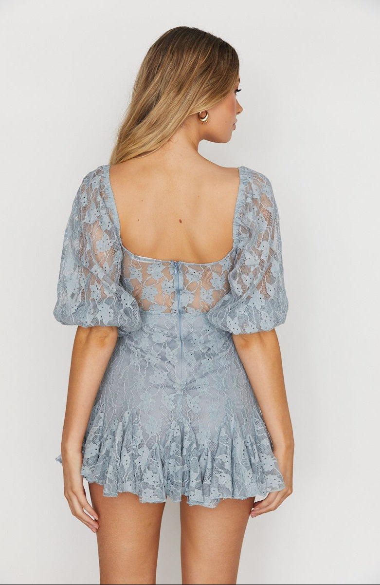 Lace Half Sleeve Mini Dress
