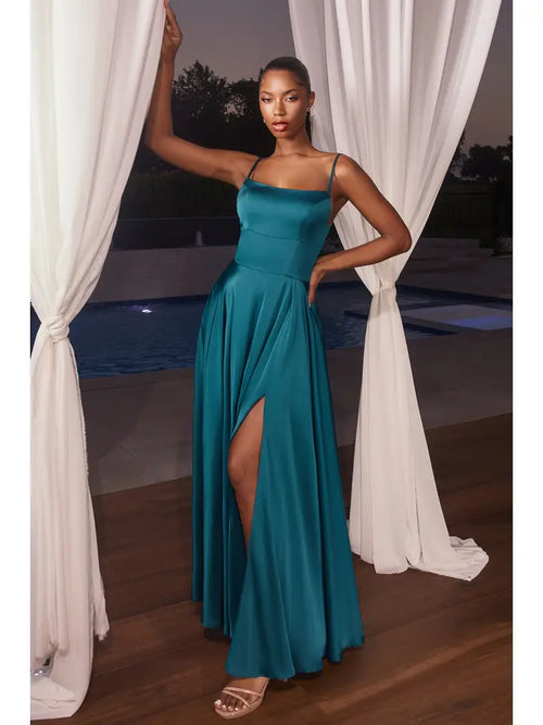 Ladivine Satin A-Line Gown