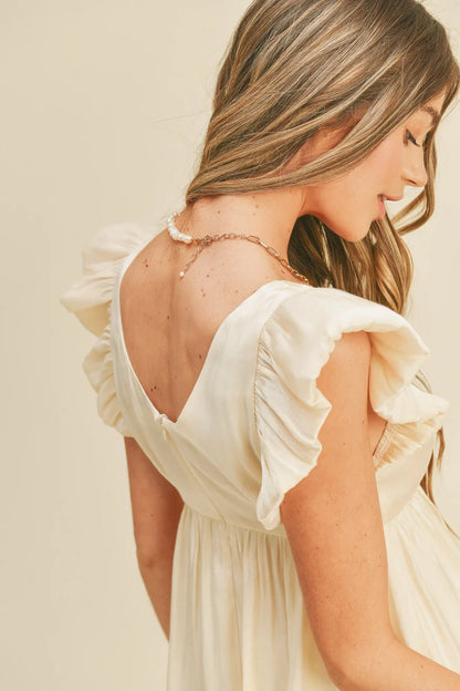 Metallic Bubble Hem Mini Dress